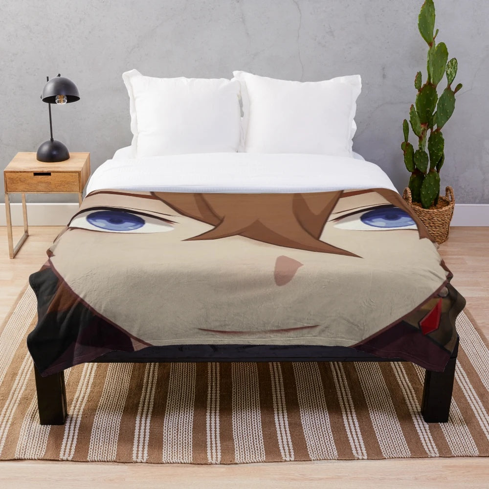 Childe (Tartaglia) from Genshin Impact themed plush blanket