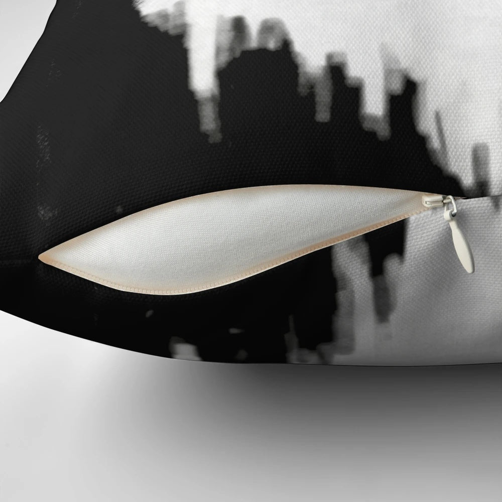 Bride of Frankenstein themed decorative pillow with gothic style