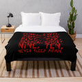 Chibi horror movie characters on a cozy plush blanket