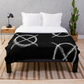 Creepy Slenderman plush blanket with Creepypasta logo