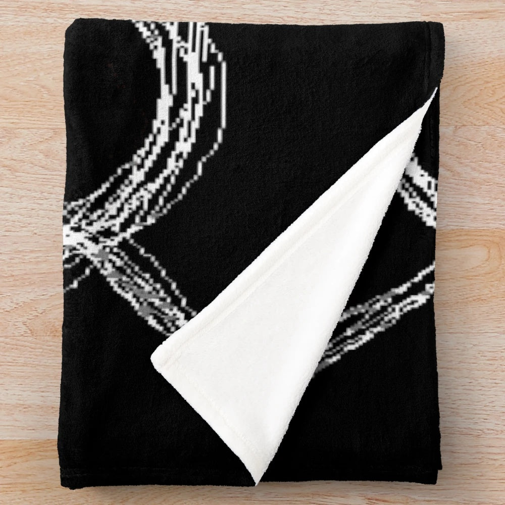 Creepy Slenderman plush blanket with Creepypasta logo