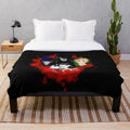 Creepy plush blanket featuring popular creepypasta characters