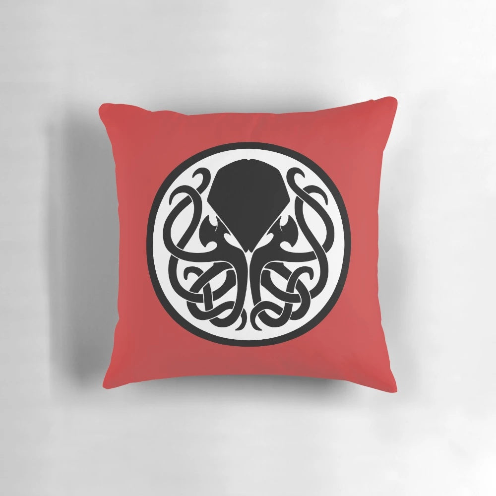 Cthulhu pillow featuring the iconic Necronomicon sigil and Lovecraft's dark mythology