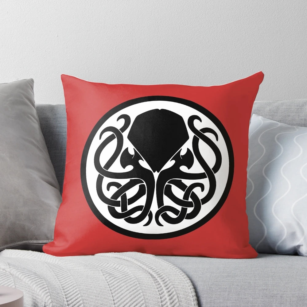 Cthulhu pillow featuring the iconic Necronomicon sigil and Lovecraft's dark mythology