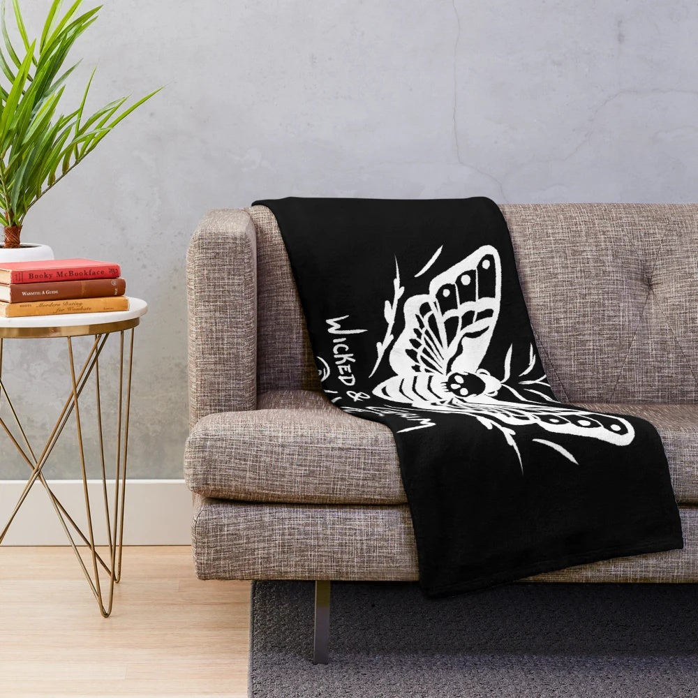 Death Head Moth Design Plush Blanket