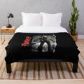 Friday the 13th inspired plush blanket with Jason Voorhees design
