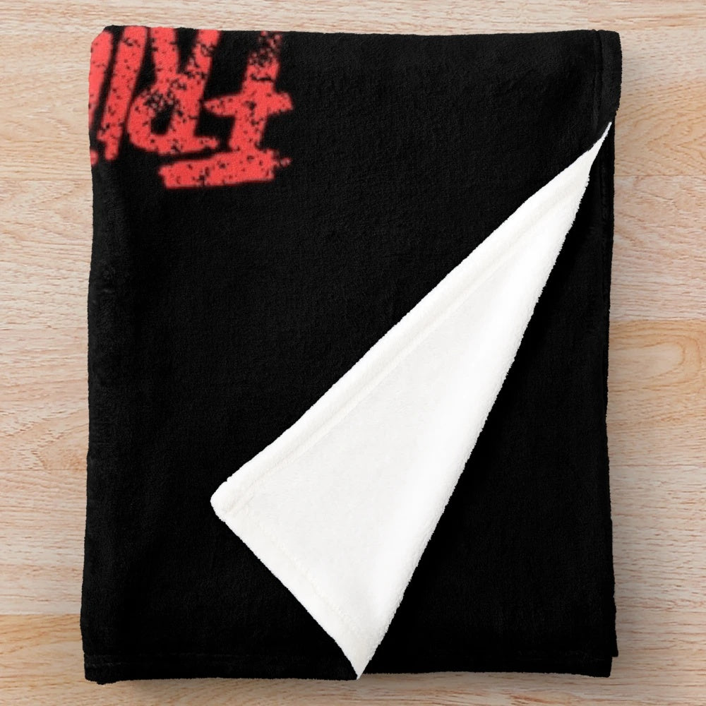 Friday the 13th inspired plush blanket with Jason Voorhees design