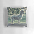 Haunting ghoul llama pillow with a dark, gothic design perfect for spooky and creepy-cute home decor.