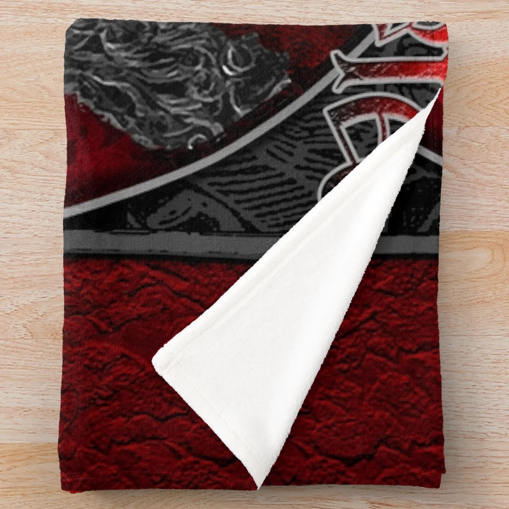 Vlad Dracula Gothic Plush Blanket featuring a portrait of the infamous Transylvanian vampire