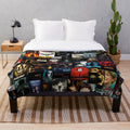 Horror movie poster collage plush blanket