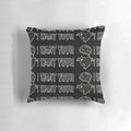 Spooky 'I Want Your Heart I Want Your Brain' horror-themed throw pillow for emo punk and gothic home decor