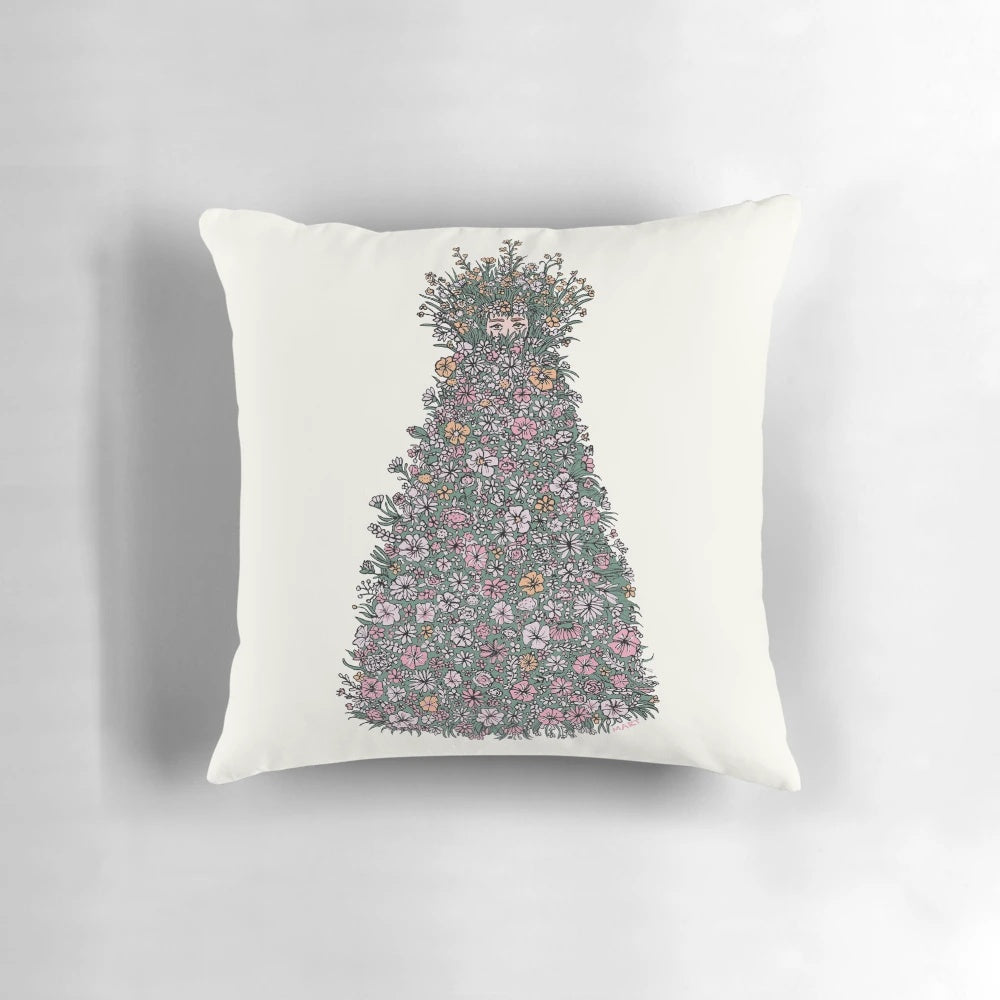 Midsommar pillow with a floral pattern, a tribute to the horror film starring Florence Pugh