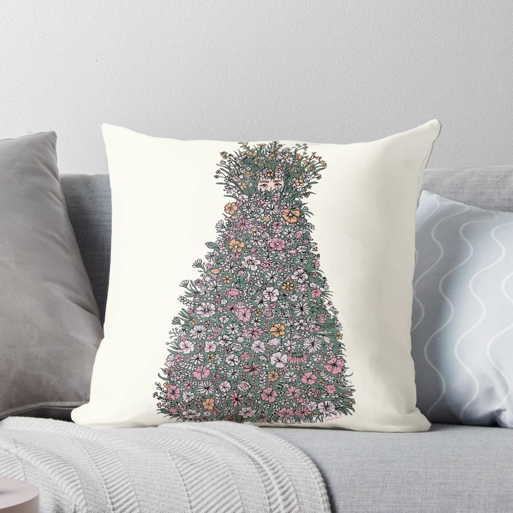 Midsommar pillow with a floral pattern, a tribute to the horror film starring Florence Pugh