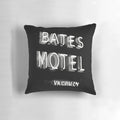 Bates Motel-themed decorative pillow featuring the "Vacancy" sign