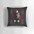 Spooky Nosferatu-themed pillow with a vintage, gothic design
