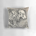 Origin Pillow featuring a dark, horror-inspired design with wolf and werewolf elements