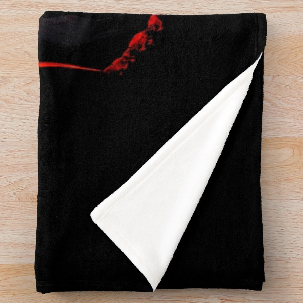 Irreligious plush blanket with gothic and supernatural imagery