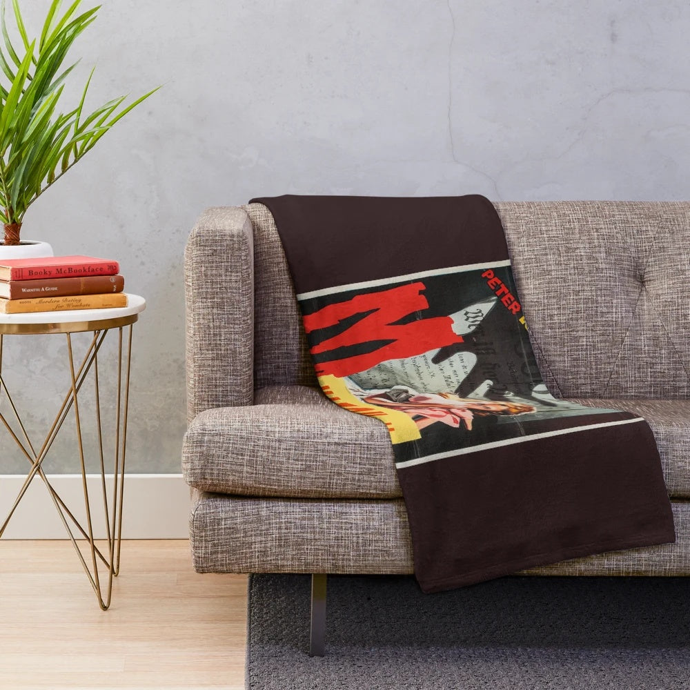 Plush blanket with an image of Peter Lorre, the renowned horror movie star