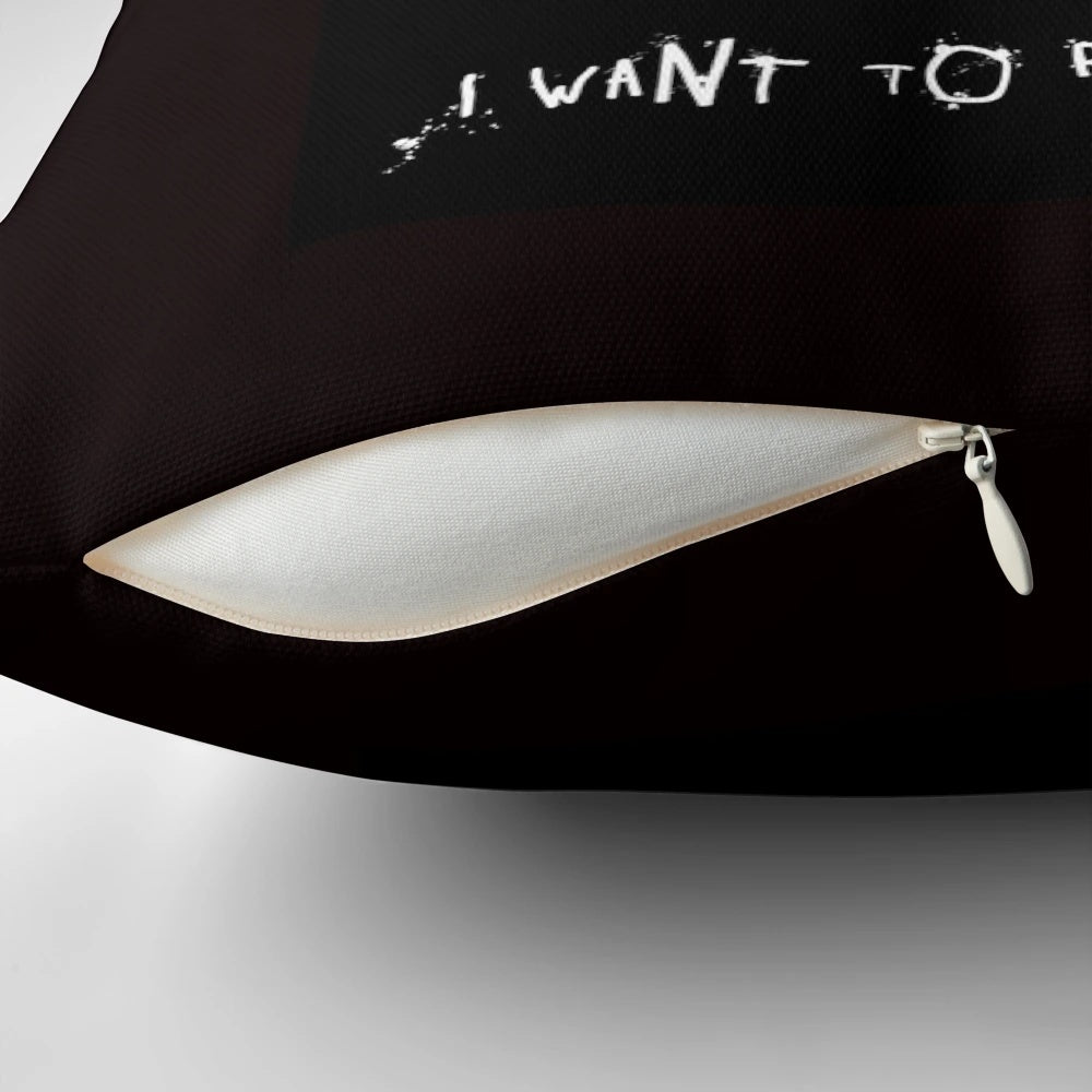 A decorative pillow featuring the iconic Saw movie franchise character and imagery, perfect for horror fans and movie enthusiasts.