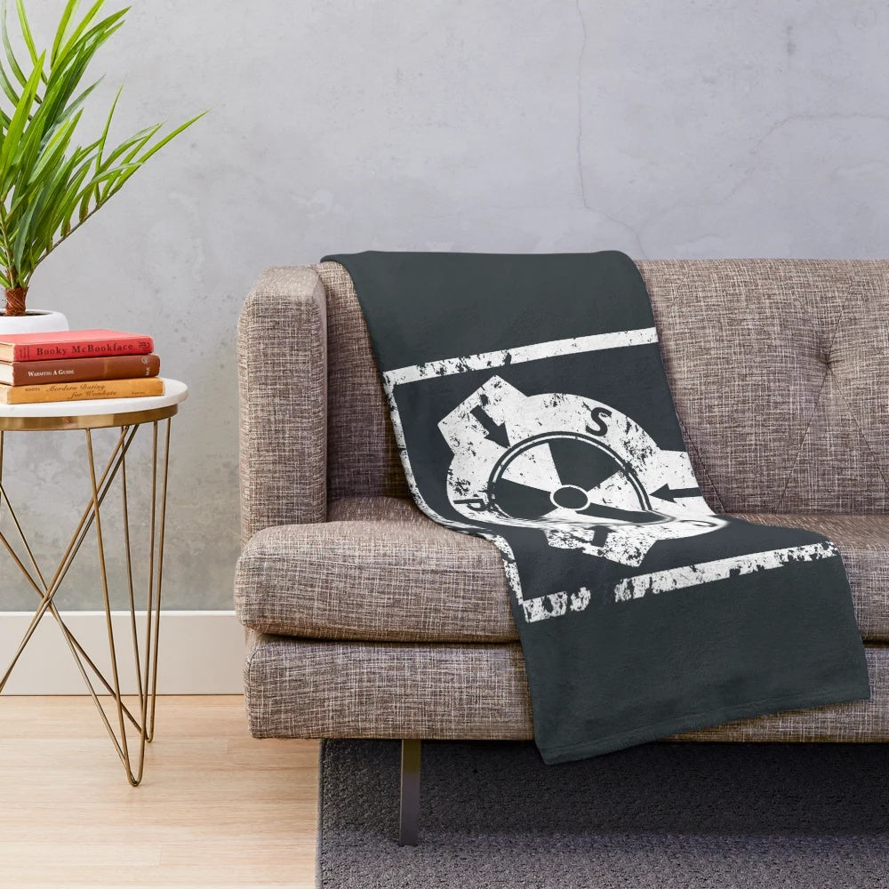 SCP plush blanket featuring unsettling and mysterious imagery
