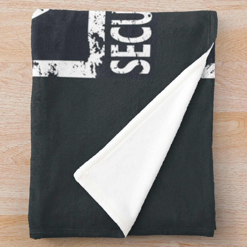 SCP plush blanket featuring unsettling and mysterious imagery