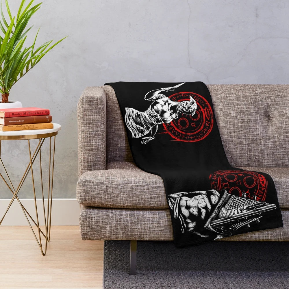 Silent Hill inspired plush blanket featuring Pyramid Head and nurses