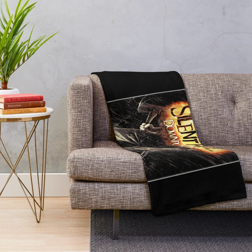 Silent Hill inspired plush blanket featuring box art cover design