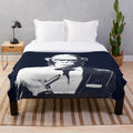 Cozy chimpanzee plush blanket with spy theme