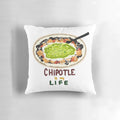 Chipotle Lover's Life Pillow featuring a vibrant chipotle bowl design