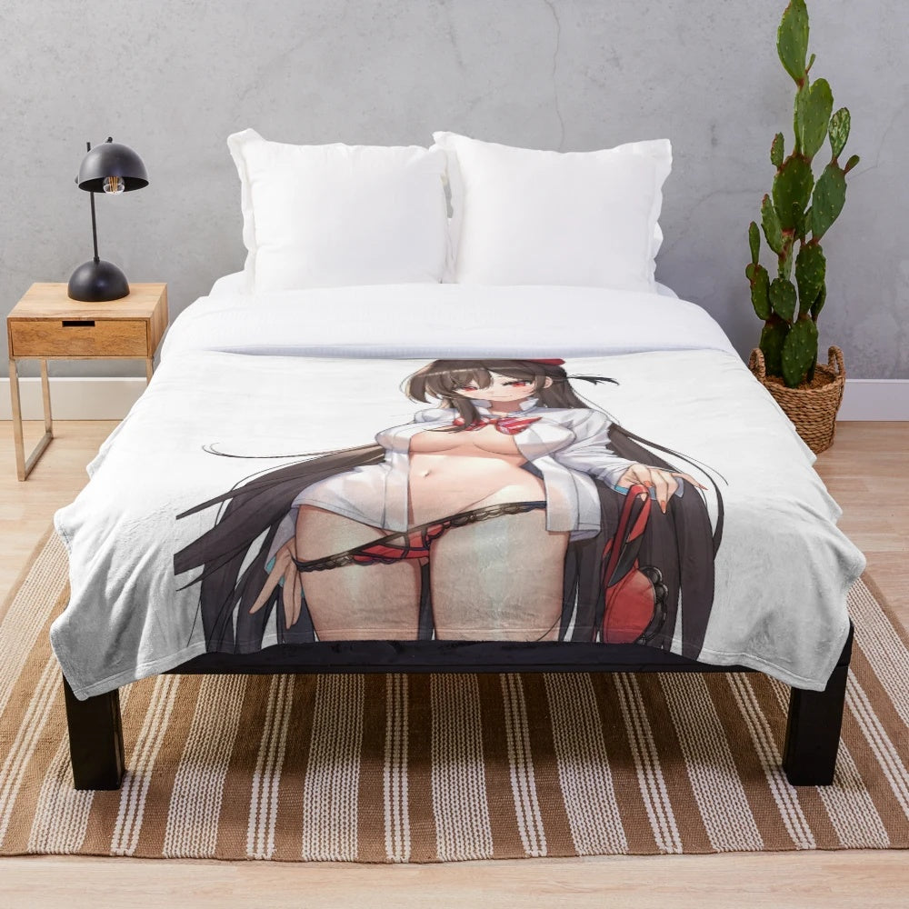 Chizuru plush blanket with anime character design