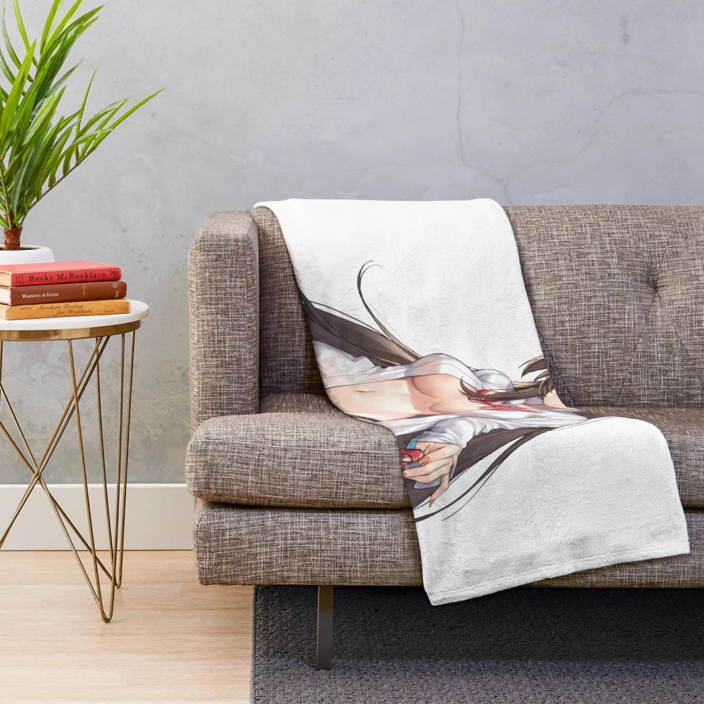 Chizuru plush blanket with anime character design