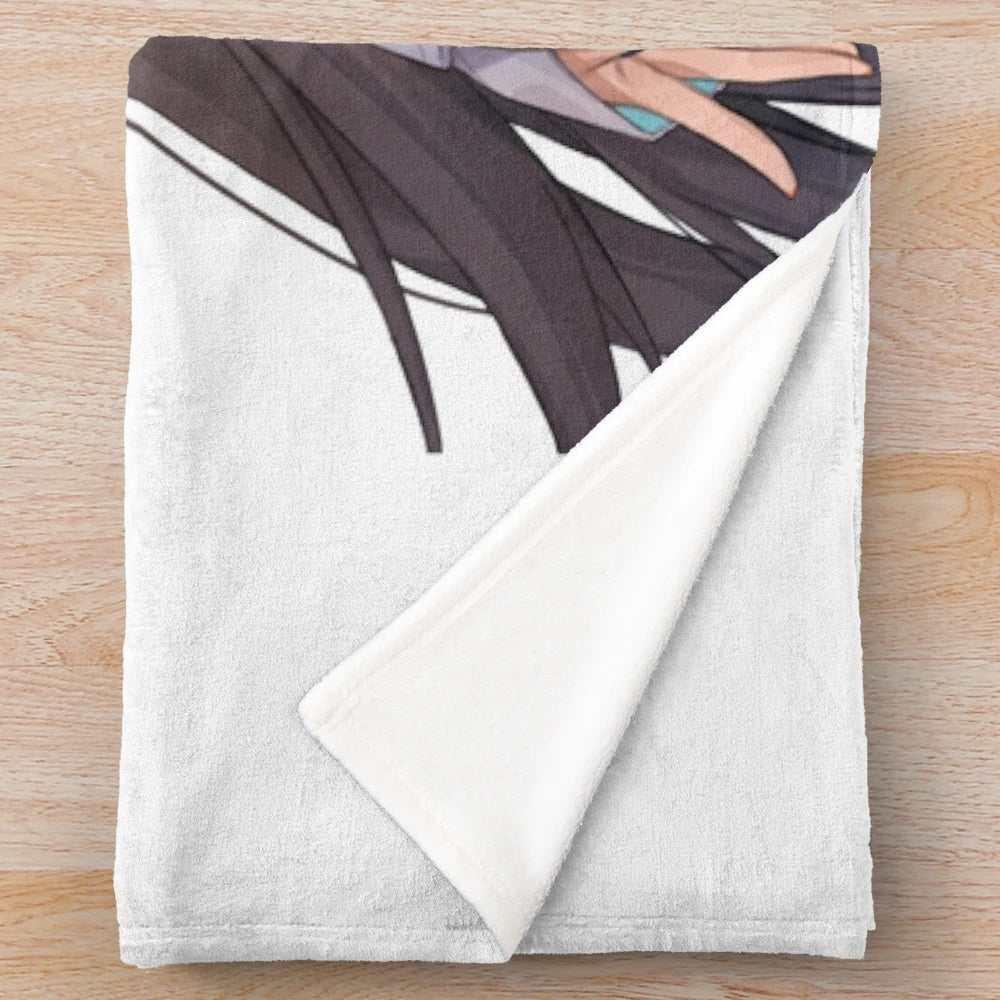 Chizuru plush blanket with anime character design