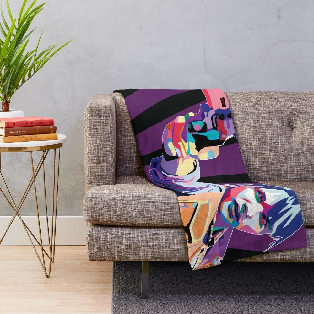 Chloe Grace Moretz inspired pop art portrait plush blanket