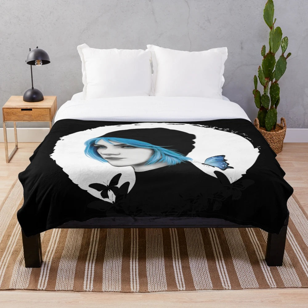 Cozy plush blanket featuring Chloe Price, the main character from the video game Life is Strange