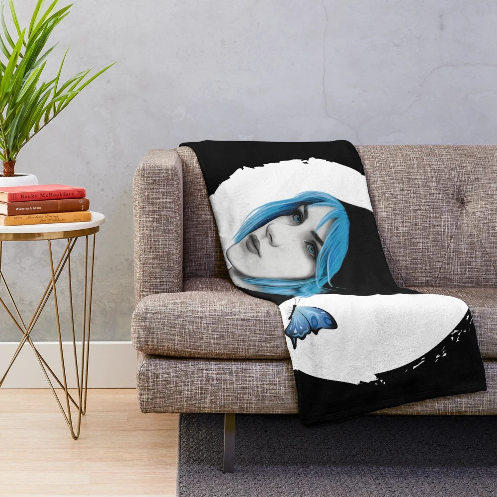 Cozy plush blanket featuring Chloe Price, the main character from the video game Life is Strange