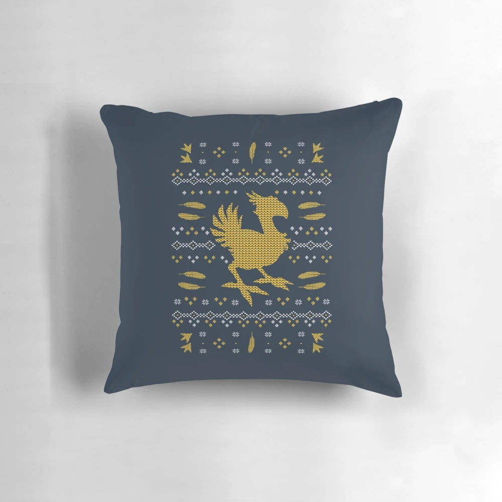 Chocobo Final Fantasy VII Christmas Pillow, featuring the iconic Chocobo character from the beloved FFVII video game series.