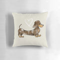 Chocolate and tan dapple smooth hair dachshund sausage dog pillow