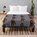 Chocolate brown plush labradoodle blanket