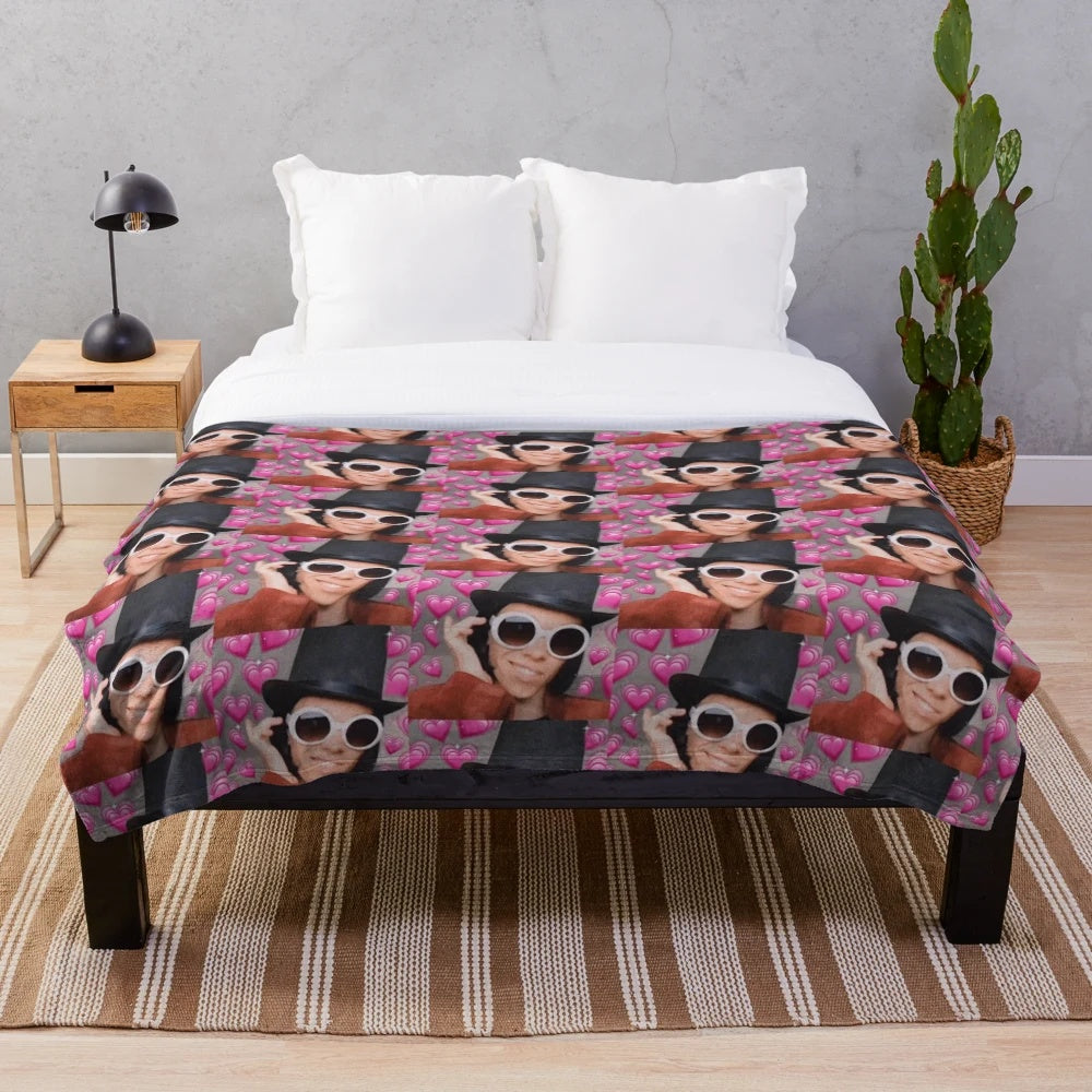 Willy Wonka tiktok plush blanket featuring the iconic character from the chocolate factory