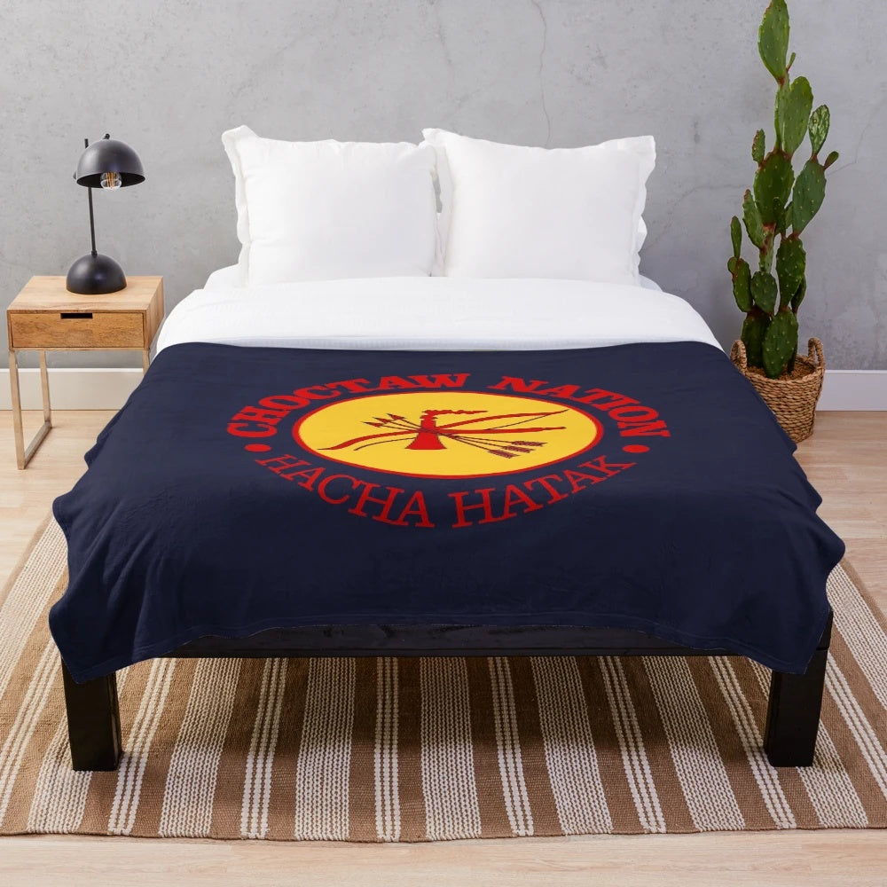 Soft and cozy Choctaw-inspired plush blanket
