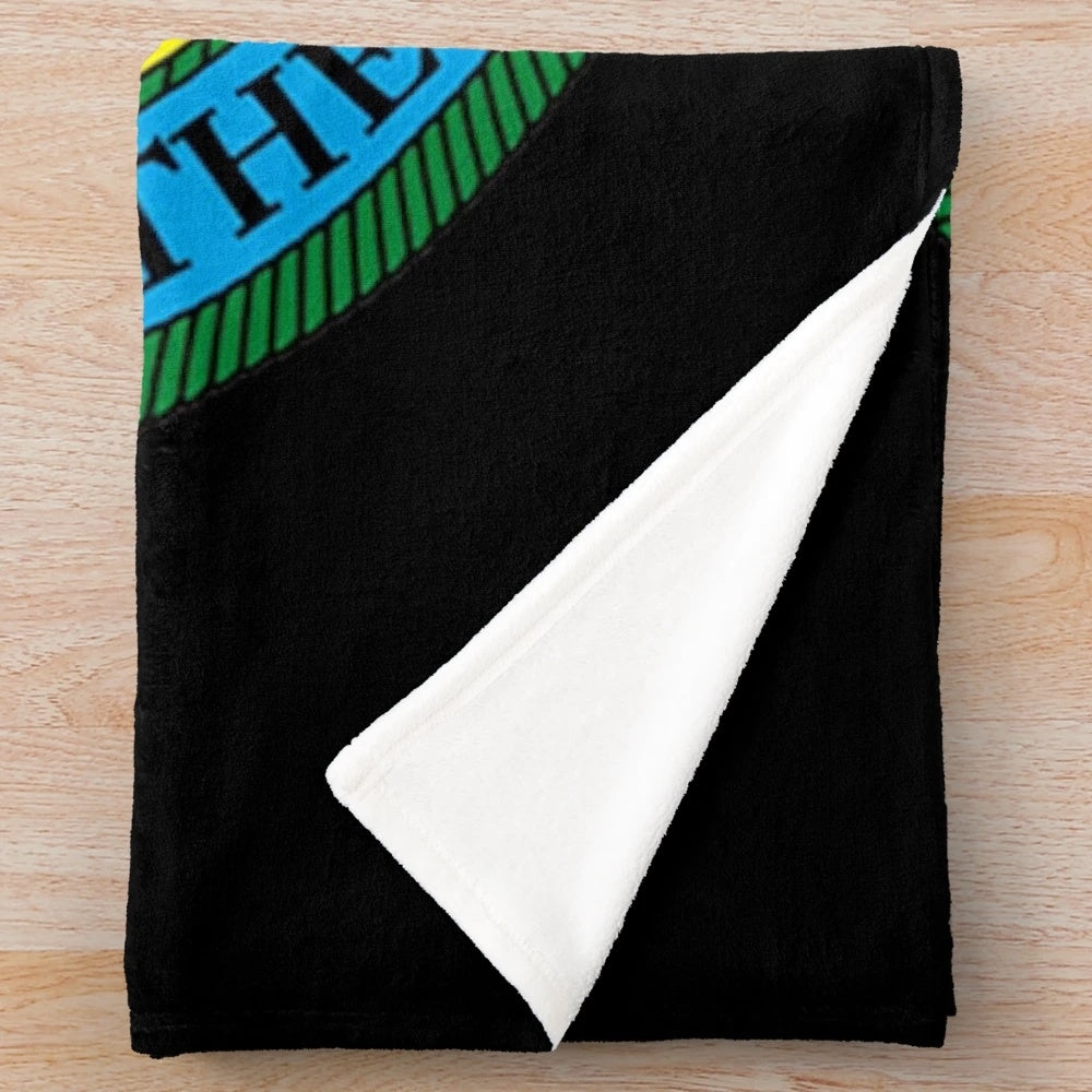 Choctaw Nation Great Seal Plush Blanket featuring tribal flags and indigenous designs