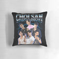 Choi San 90s inspired ATEEZ pillow with the group member's image and logo