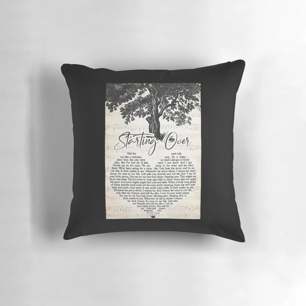 Chris Stapleton "Starting Over" Lyrics Printed on a Soft, Comfortable Pillow