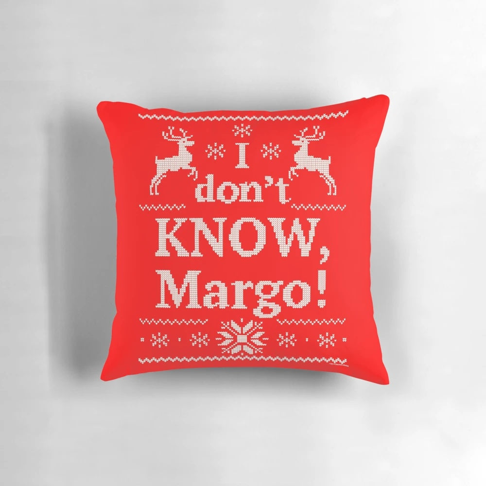 Christmas Vacation-inspired quotation pillow with vintage ugly sweater design