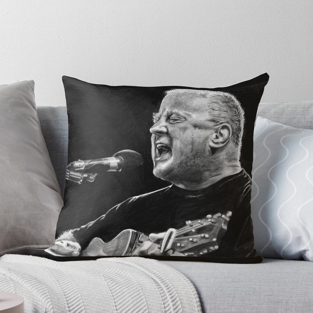 Christy Moore inspired musician throw pillow for folk music enthusiasts