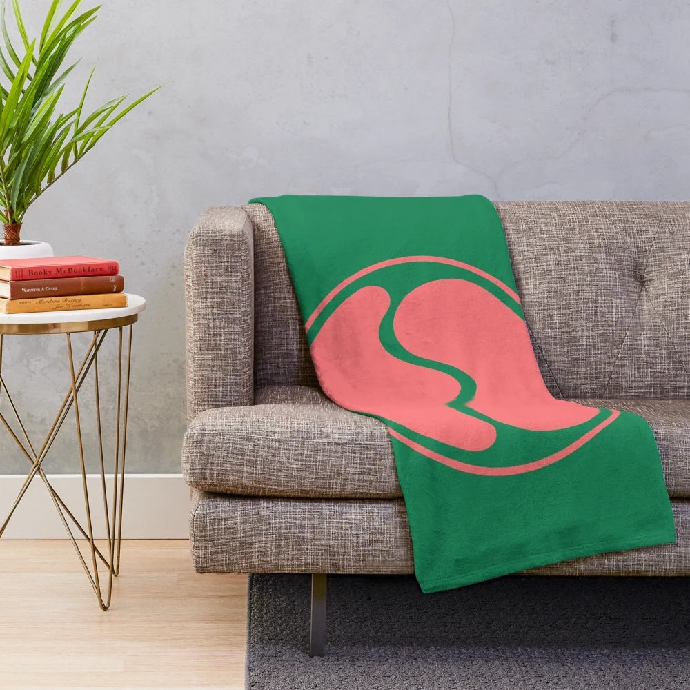 Gaga-inspired plush blanket with Chromatica logo and colors