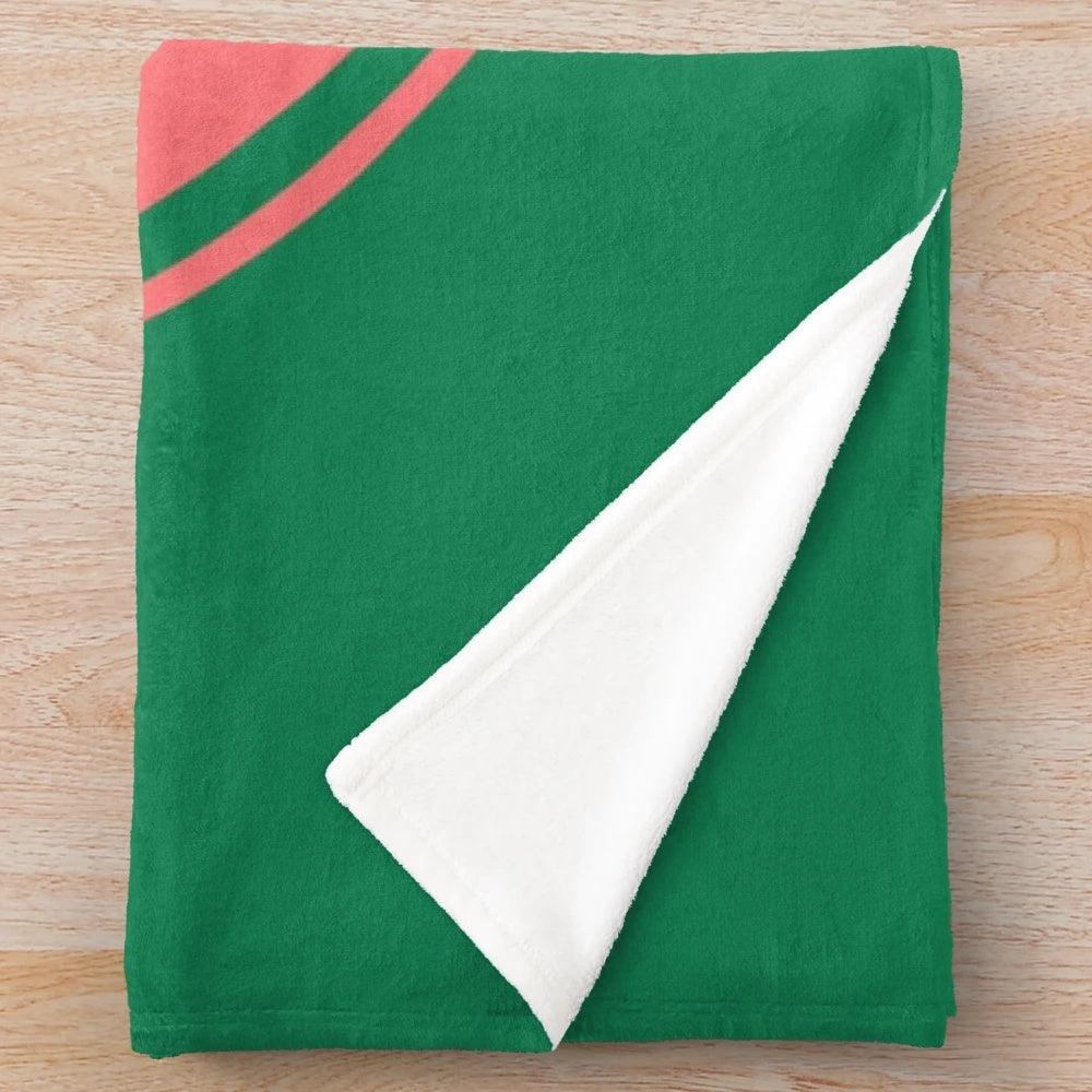 Gaga-inspired plush blanket with Chromatica logo and colors