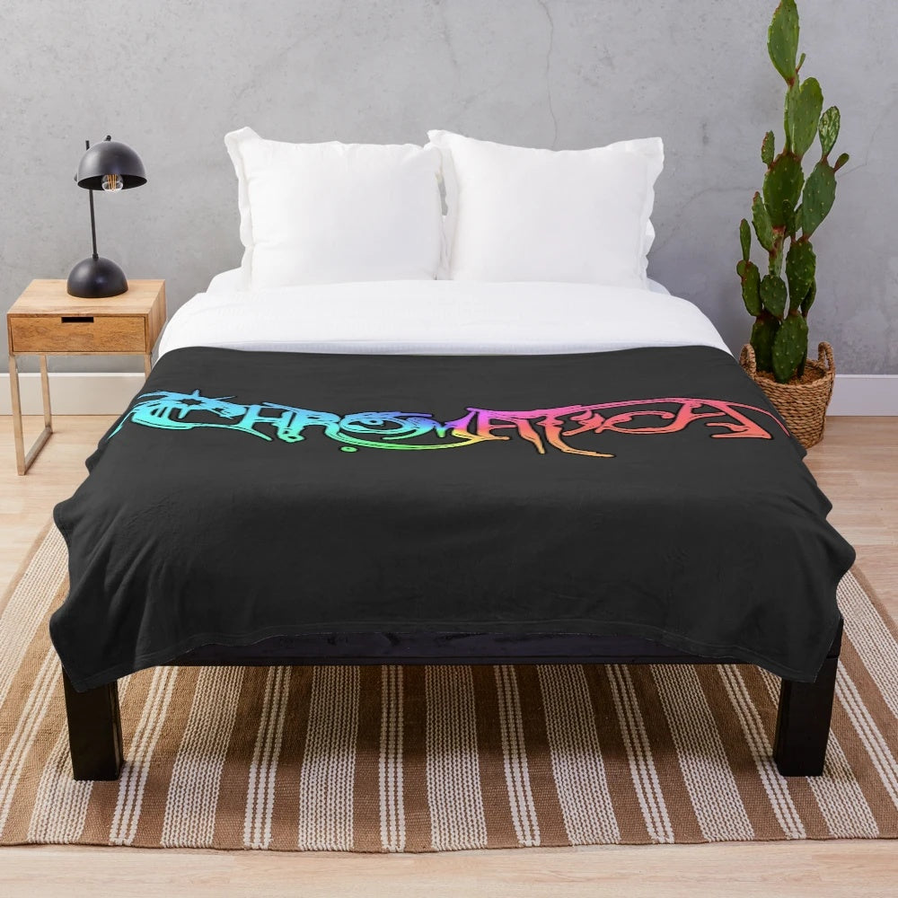 Chromatica-themed plush blanket featuring Lady Gaga's iconic imagery