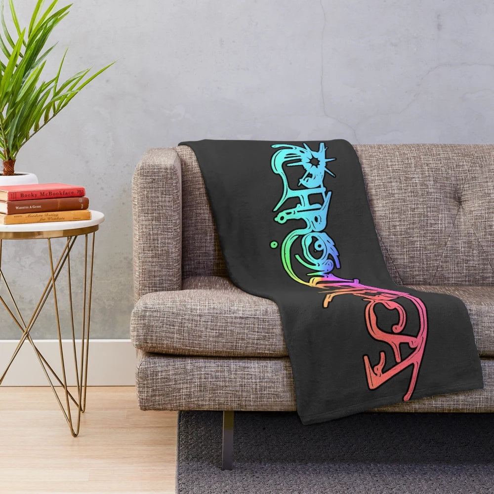 Chromatica-themed plush blanket featuring Lady Gaga's iconic imagery