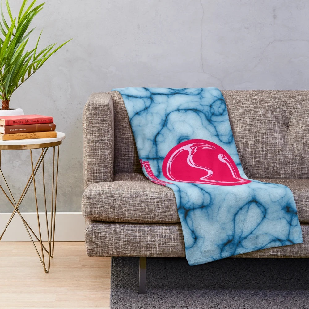 Chromatica-inspired plush blanket with a tie-dye graphic design featuring the Chromatica logo